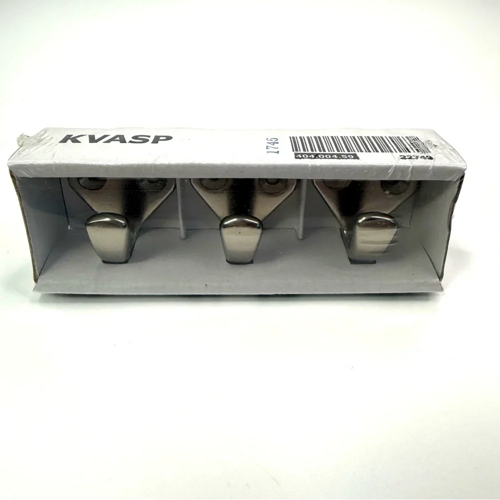 IKEA Silver Kvasp 3 Hook Set NWT